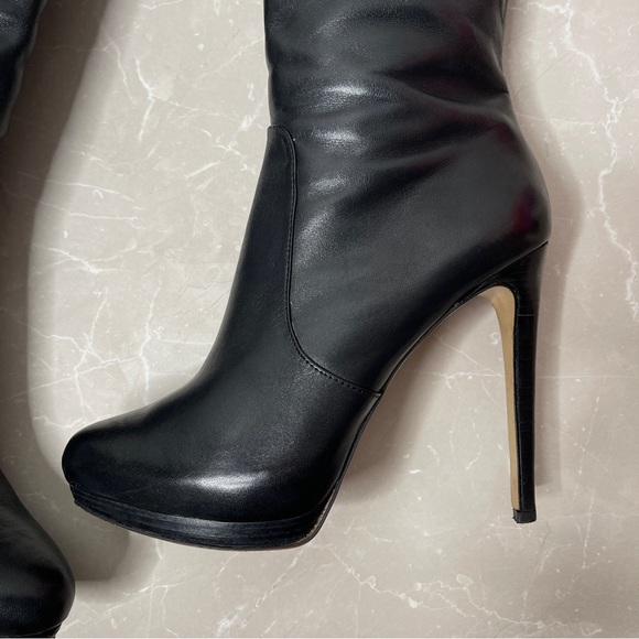 Michael Kors Black Leather Caroline Tall Boots With Box - Picture 7 of 16